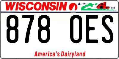 WI license plate 878OES