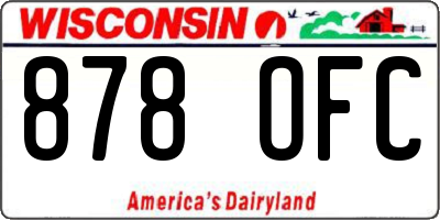 WI license plate 878OFC