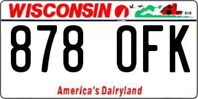 WI license plate 878OFK