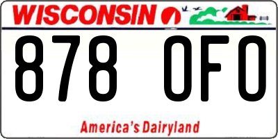 WI license plate 878OFO