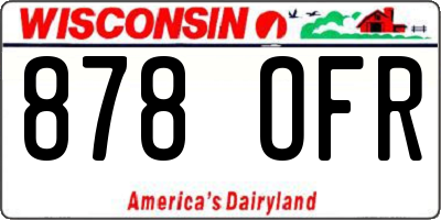 WI license plate 878OFR