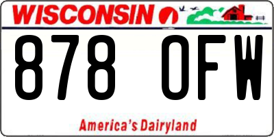 WI license plate 878OFW