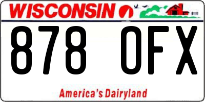 WI license plate 878OFX