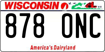 WI license plate 878ONC