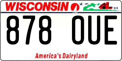 WI license plate 878OUE