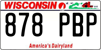 WI license plate 878PBP