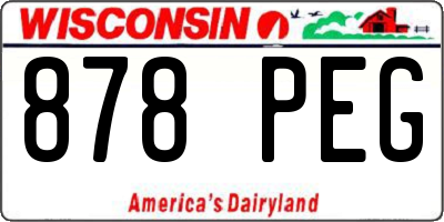 WI license plate 878PEG