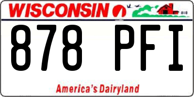 WI license plate 878PFI