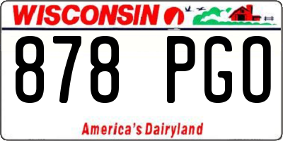 WI license plate 878PGO