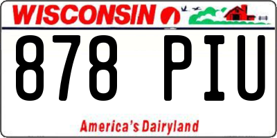 WI license plate 878PIU