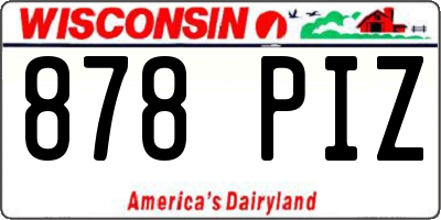 WI license plate 878PIZ