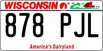 WI license plate 878PJL
