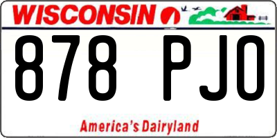 WI license plate 878PJO