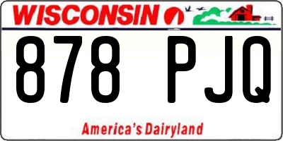 WI license plate 878PJQ