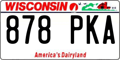 WI license plate 878PKA