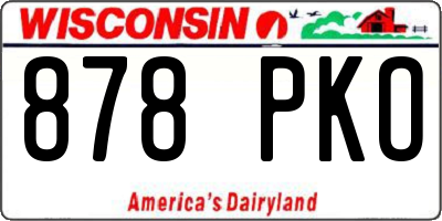 WI license plate 878PKO