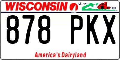 WI license plate 878PKX
