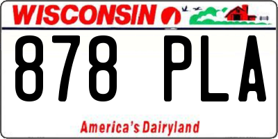 WI license plate 878PLA