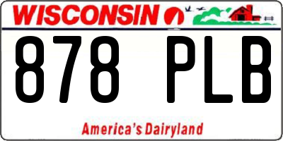 WI license plate 878PLB