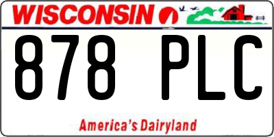 WI license plate 878PLC