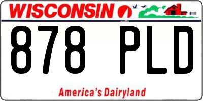 WI license plate 878PLD