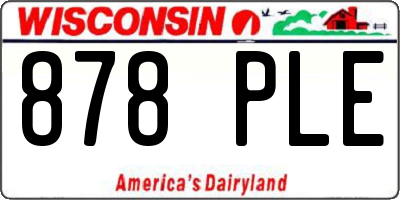 WI license plate 878PLE
