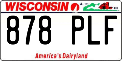 WI license plate 878PLF