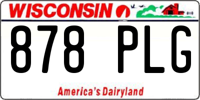 WI license plate 878PLG