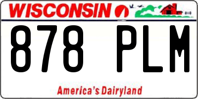 WI license plate 878PLM