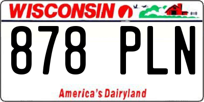 WI license plate 878PLN