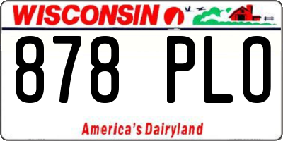 WI license plate 878PLO