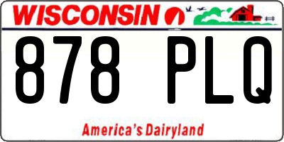 WI license plate 878PLQ