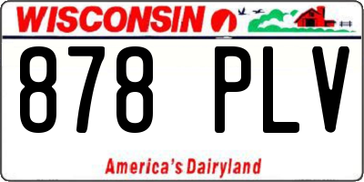 WI license plate 878PLV