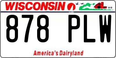 WI license plate 878PLW