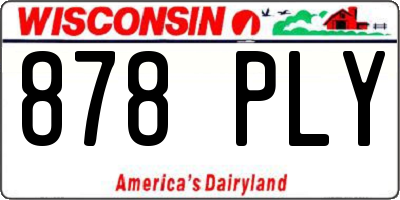 WI license plate 878PLY
