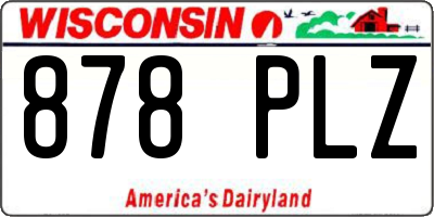 WI license plate 878PLZ