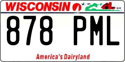 WI license plate 878PML