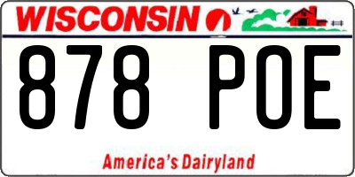 WI license plate 878POE
