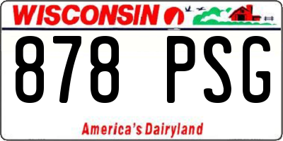 WI license plate 878PSG