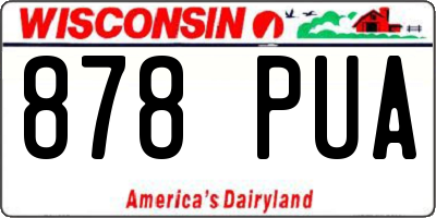 WI license plate 878PUA