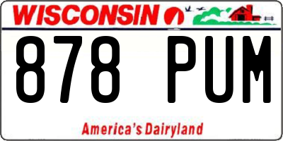 WI license plate 878PUM