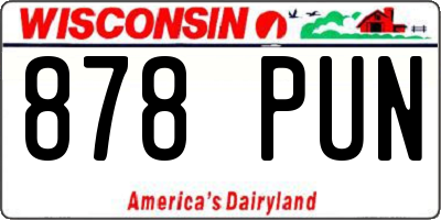 WI license plate 878PUN