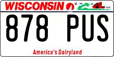 WI license plate 878PUS