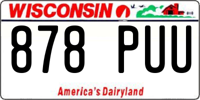 WI license plate 878PUU