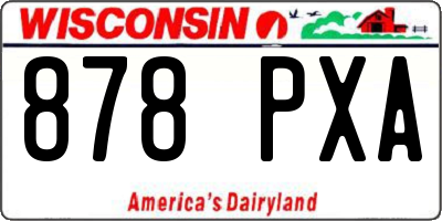 WI license plate 878PXA