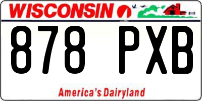 WI license plate 878PXB