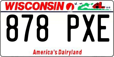WI license plate 878PXE