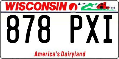 WI license plate 878PXI
