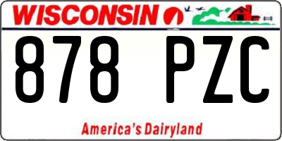 WI license plate 878PZC