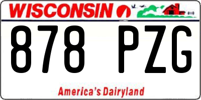 WI license plate 878PZG